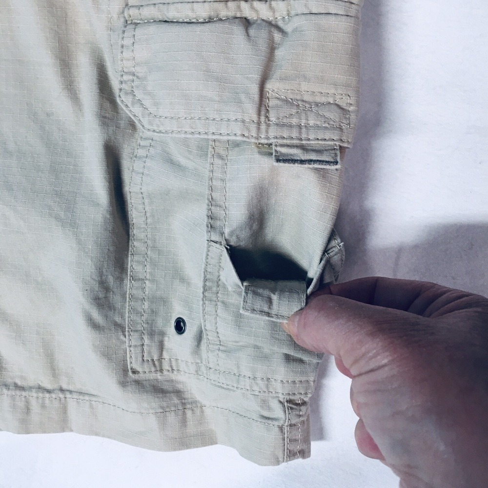 Mens Size 48 Cargo Trail Shorts Tan Cotton 9 Inch Inseam Hiking Outdoor NEW - Picture 3 of 11